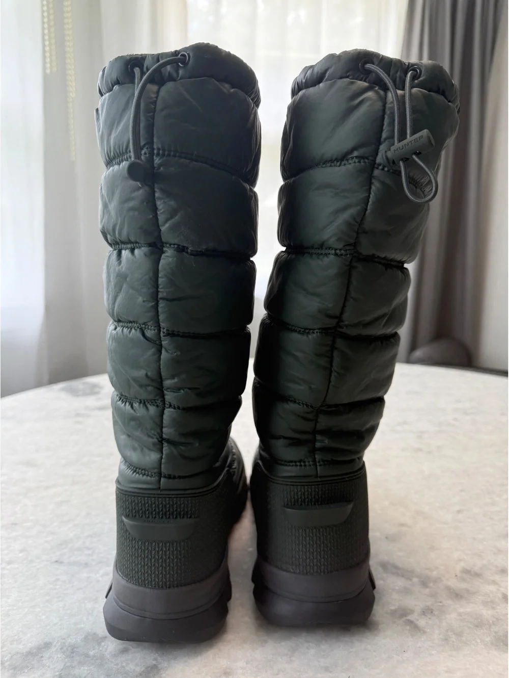 Hunter Women's Intrepid Tall Snow Boots in an olive or willow green hue Size 8